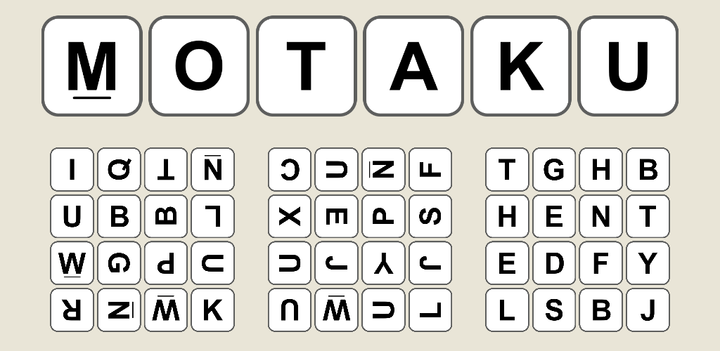 Motaku, word game on iOS and Android